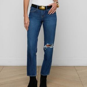 L'AGENCE Blue Straight Leg Jeans size 27 distressed blue jeans bootcut nevia
